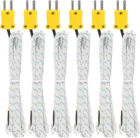 1M K Type Mini-Connector Thermocouple Temperature Probe Sensor Measure Range -50~700°C,Compatible with TM902C/ TES1310 (6 Pieces) in Saudi Arabia