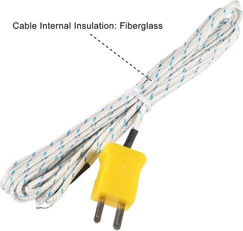 1M K Type Mini-Connector Thermocouple Temperature Probe Sensor Measure Range -50~700°C,Compatible with TM902C/ TES1310 (6 Pieces) in Saudi Arabia