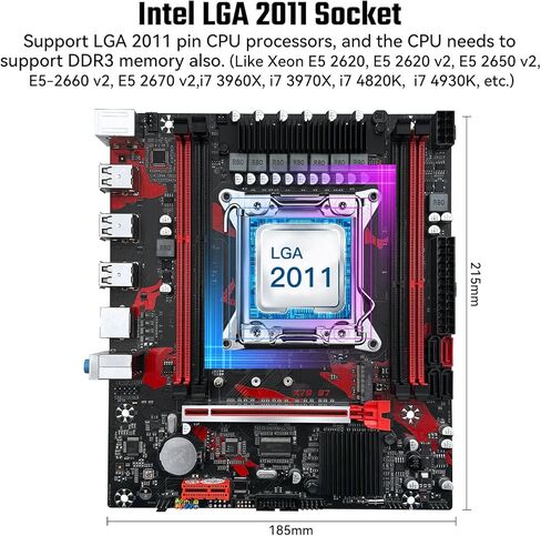 اللوحة الأم X79 LGA 2011 لسلسلة Intel Core i7 وXeon E5/E7 CPU، مع 4 فتحات DDR3، وSATA(NGFF)/NVME M.2، وSATA 6Gb/s، وPCI-E 3.0، وUSB 2.0، ودعم اللوحات الأم للكمبيوتر بحد أقصى 256 جيجابايت ذاكرة in Kuwait