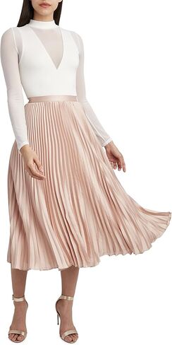 BCBGMAXAZRIA Women's Pleated a Line Midi Skirt in Saudi Arabia