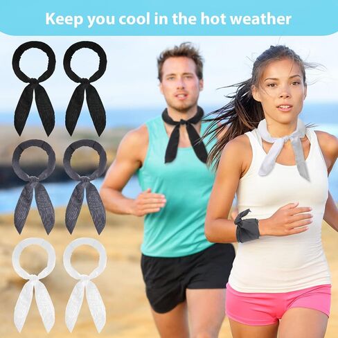 Ice Cooler Scarf Cooling Neck Wraps Cooling Bandana Cooling Headbands for Men Women Neck Cooling Wraps Bandanas for Summer (12 Pieces,Classic Style) in Saudi Arabia