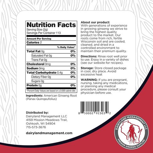 شوكات جذور الجينسنغ الأمريكية من ديريلاند - عبوة 8 أونصة من جذور الجينسنغ ويسكونسن - شوكة الجينسنغ الأمريكية الأصلية - غير معدلة وراثيًا، الجينسنغ الكامل الخالي من الغلوتين - استخدم هذا الملحق العشبي في الحساء والشاي والكونجي in Saudi Arabia