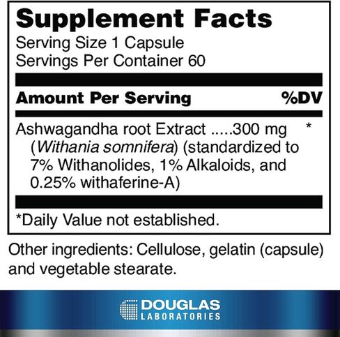 Douglas Laboratories Ayur-Ashwaganda (Indian Ginseng) | Ayurvedic Herb to Support Energy Production, Mental and Physical Health | 60 Capsules in Saudi Arabia