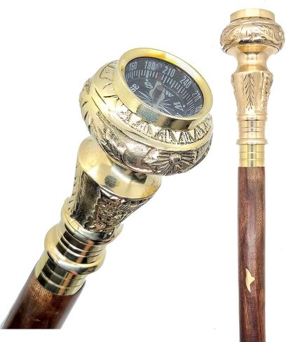 Handmade Walking Stick Brass Handle, Premium Wooden Walkings Stick Shiny Finish Durable and Decorative Cane, Walking Cane, Costume Cane in Saudi Arabia