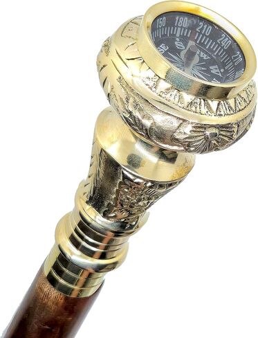 Handmade Walking Stick Brass Handle, Premium Wooden Walkings Stick Shiny Finish Durable and Decorative Cane, Walking Cane, Costume Cane in Saudi Arabia