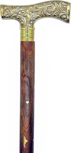 Handmade Walking Stick Brass Handle, Premium Wooden Walkings Stick Shiny Finish Durable and Decorative Cane, Walking Cane, Costume Cane in Saudi Arabia
