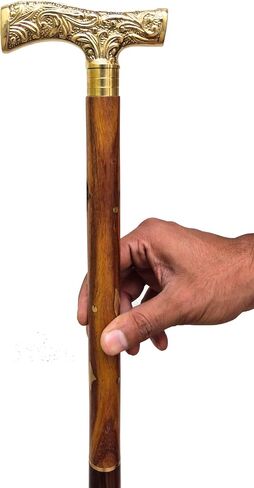 Handmade Walking Stick Brass Handle, Premium Wooden Walkings Stick Shiny Finish Durable and Decorative Cane, Walking Cane, Costume Cane in Saudi Arabia