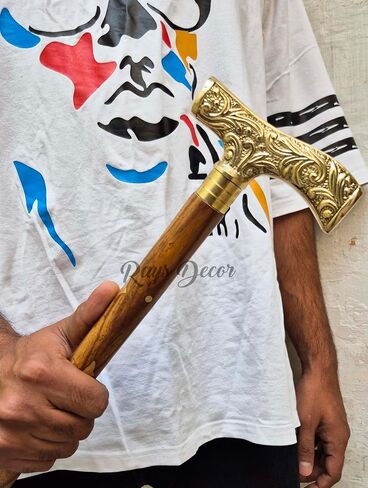 Handmade Walking Stick Brass Handle, Premium Wooden Walkings Stick Shiny Finish Durable and Decorative Cane, Walking Cane, Costume Cane in Saudi Arabia