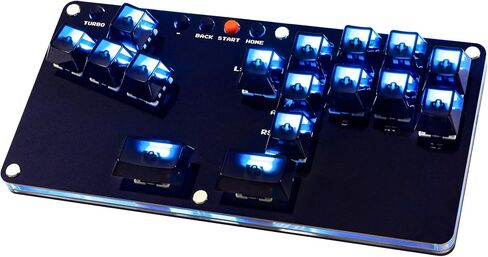 Arcade Stick 16 مفتاح Hitbox All-Button Gamerfinger مع وظائف توربو، وحدة تحكم Street Fight لأجهزة الكمبيوتر/Ps3/Ps4/Switch/Steam Gaming Keyboard - تدعم التبديل السريع وSOCD، وحدة تحكم مع RGB مخصص in Saudi Arabia