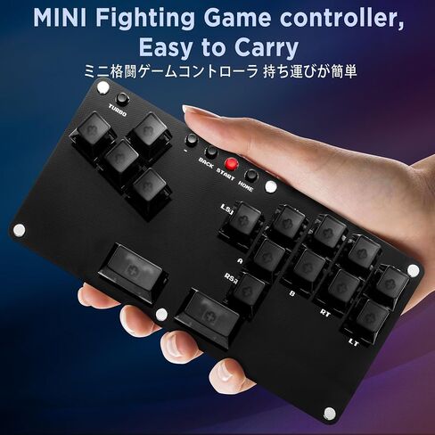 Arcade Stick 16 مفتاح Hitbox All-Button Gamerfinger مع وظائف توربو، وحدة تحكم Street Fight لأجهزة الكمبيوتر/Ps3/Ps4/Switch/Steam Gaming Keyboard - تدعم التبديل السريع وSOCD، وحدة تحكم مع RGB مخصص in Saudi Arabia