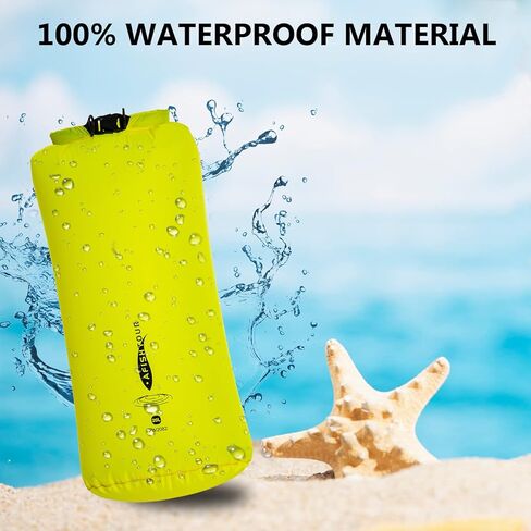 Waterproof Outdoor Dry Bags, 3Pack 35L/20L/10L Lightweight Dry Sacks for Kayaking Camping Hiking Traveling Rafting and Boating - Yellow in Kuwait