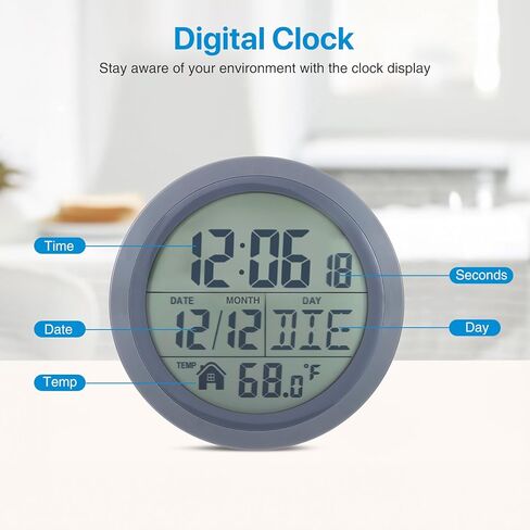 ساعة دش رقمية من Blingbin، ساعة حائط رقمية مضادة للماء للحمام مع شاشة LCD كبيرة، ومؤقت دش على مدار الساعة مع عرض درجة الحرارة وكأس شفط للمطبخ وغرفة النوم والحمام in Kuwait