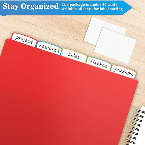 V-Opitos 12 Set 5-tab Index Dividers with 3 Holes Punched, Plastic Multicolor Dividers for 3 Ring Binders, 60 Pcs Dividers for School & Office Supplies in Saudi Arabia