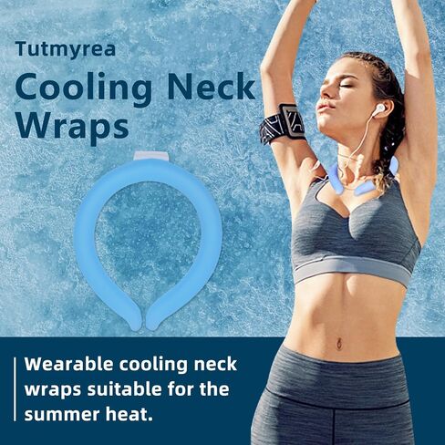 Neck Cooling Tube Wearable Cooling Neck Wrap, Crystallization Begins below 64 ° F(18 ° C), Quick Cooling without Frostbite, Reusable Neck Cooler Suitable for Outdoor Sports, Outdoor Workers in Saudi Arabia
