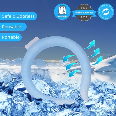 Neck Cooling Tube Wearable Cooling Neck Wrap, Crystallization Begins below 64 ° F(18 ° C), Quick Cooling without Frostbite, Reusable Neck Cooler Suitable for Outdoor Sports, Outdoor Workers in Saudi Arabia