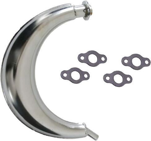 40mm Half Moon Silencer Muffler Exhaust For 49cc 60cc 66cc 80cc 2-Stroke Engine Motor Motorized Bicycle Bike in Kuwait