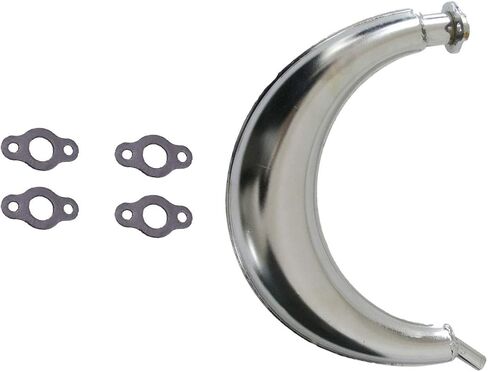 40mm Half Moon Silencer Muffler Exhaust For 49cc 60cc 66cc 80cc 2-Stroke Engine Motor Motorized Bicycle Bike in Kuwait