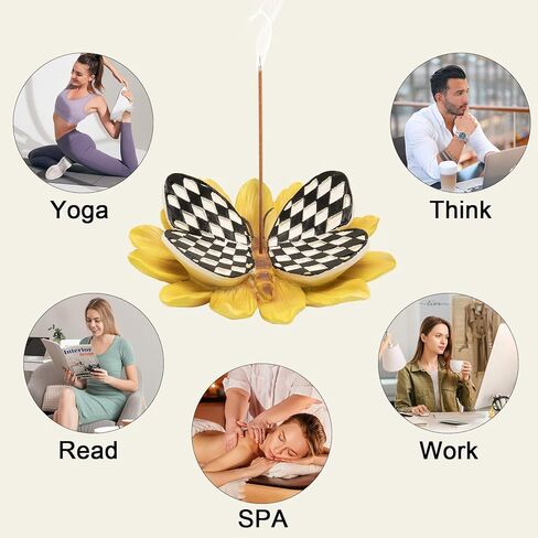 حامل البخور للعصي البخور عصا البخور الموقد الرماد الماسك الراتنج صينية وعاء لطيف فراشة تمثال ديكور داخلي طاولة مكتب ديكور المنزل المنزل in Kuwait