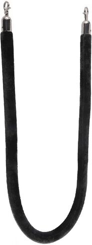 NovelBee 4 قطع من الحبال المخملية السوداء مع خطافات سوداء، حبال حاجز طابور بطول 10 أقدام، حواجز أمان من الحبال المخملية للتحكم في الحشود لتزيين الحفلات in Kuwait