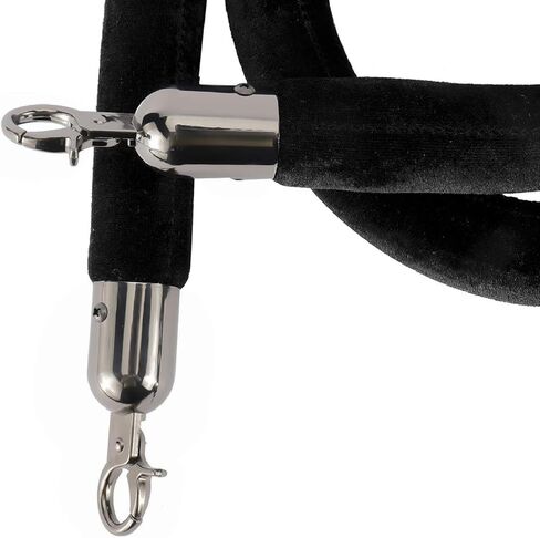 NovelBee 4 قطع من الحبال المخملية السوداء مع خطافات سوداء، حبال حاجز طابور بطول 10 أقدام، حواجز أمان من الحبال المخملية للتحكم في الحشود لتزيين الحفلات in Kuwait