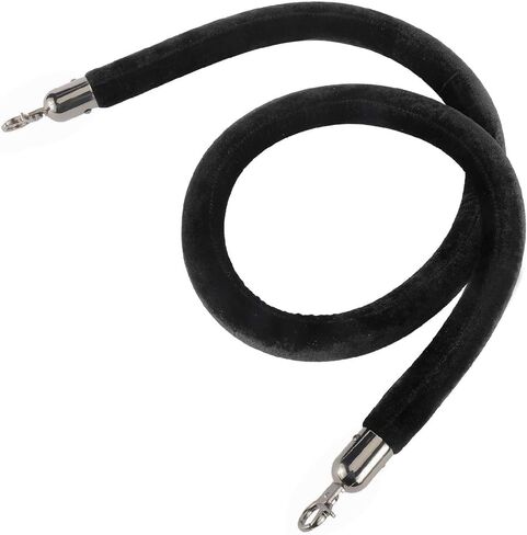 NovelBee 4 قطع من الحبال المخملية السوداء مع خطافات سوداء، حبال حاجز طابور بطول 10 أقدام، حواجز أمان من الحبال المخملية للتحكم في الحشود لتزيين الحفلات in Kuwait