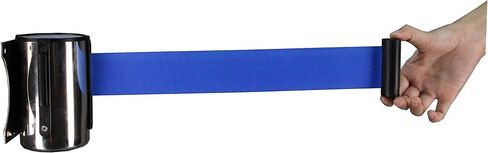 FixtureDisplays® Stanchion Queue Barrier Post Wall Mount شريط قابل للسحب 16 بوصة حزام أسود 12004-8-BLACK 12004-8-BLACK in Kuwait