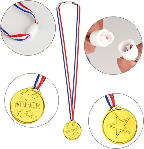FEPITO 30 Pcs Trophies Medals Set 10Pcs Gold Plastic Trophy Cup and 20Pcs Winner Medals for Kid Party Sports Awards in Saudi Arabia