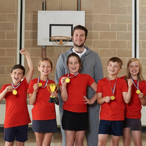 FEPITO 30 Pcs Trophies Medals Set 10Pcs Gold Plastic Trophy Cup and 20Pcs Winner Medals for Kid Party Sports Awards in Saudi Arabia