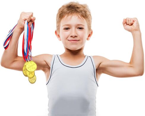FEPITO 30 Pcs Trophies Medals Set 10Pcs Gold Plastic Trophy Cup and 20Pcs Winner Medals for Kid Party Sports Awards in Saudi Arabia