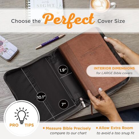 Christian Art Gifts Women's Fashion Bible Cover All Things are Possible Matthew 19:26, Gray and Light Blue Vines Faux Leather, Medium in Kuwait