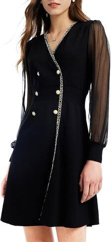 Black Dress for Women Formal Silk or Lace Long Sleeves V Neck Velvet Dresses in Saudi Arabia
