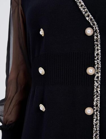 Black Dress for Women Formal Silk or Lace Long Sleeves V Neck Velvet Dresses in Saudi Arabia