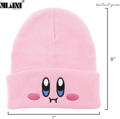 Kid-by Beanie Cute Anime Hat Kawaii Accessories Beanie Slouchy Embroided Face Knit Hats for Adult in Saudi Arabia