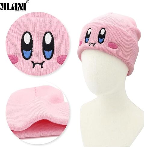 Kid-by Beanie Cute Anime Hat Kawaii Accessories Beanie Slouchy Embroided Face Knit Hats for Adult in Saudi Arabia