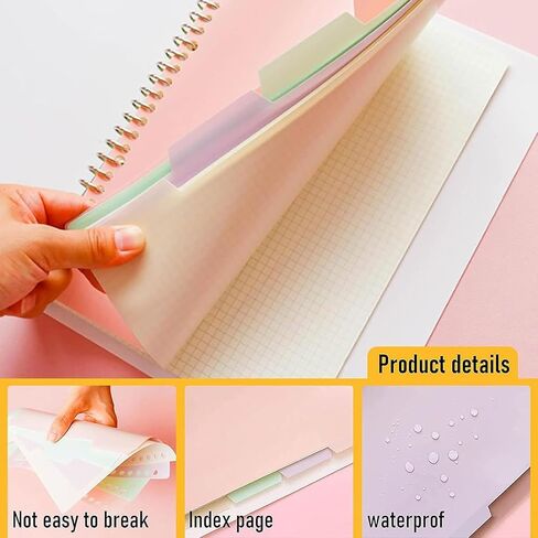Binder Dividers with 4 Tabs 1 Set 20 Rings A5 Multicolor Tabs Dividers Index Table of Contents Dividers in Saudi Arabia