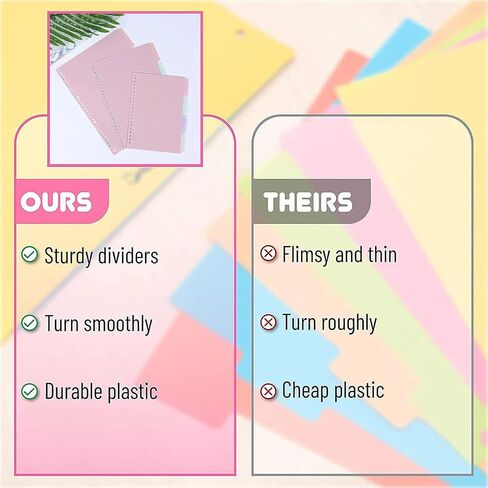 Binder Dividers with 4 Tabs 1 Set 20 Rings A5 Multicolor Tabs Dividers Index Table of Contents Dividers in Saudi Arabia