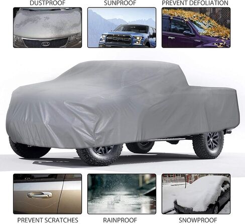 غطاء سيارة Sojoy iAutoComfort Truck Car Cover لجميع الأحوال الجوية للحماية من الماء يناسب سيارة Ford F150 2001-2019 Raptor - غطاء سيارة الشاحنة - واقي سيارة خارجي مسامي يصل إلى 228 بوصة in Kuwait