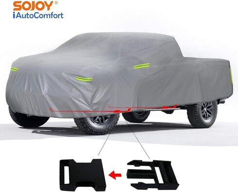 غطاء سيارة Sojoy iAutoComfort Truck Car Cover لجميع الأحوال الجوية للحماية من الماء يناسب سيارة Ford F150 2001-2019 Raptor - غطاء سيارة الشاحنة - واقي سيارة خارجي مسامي يصل إلى 228 بوصة in Kuwait