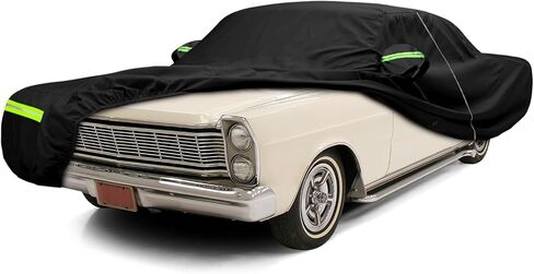 SAPUBK Waterproof Car Cover Compatible with 1960-1974 Ford Galaxie 500/XL/Starliner/Fairlane Sedan/Coupe/Hardtop, All Weather Classic Car Covers with Inner Cotton&Zipper Door for Snow Rain Protection in Saudi Arabia