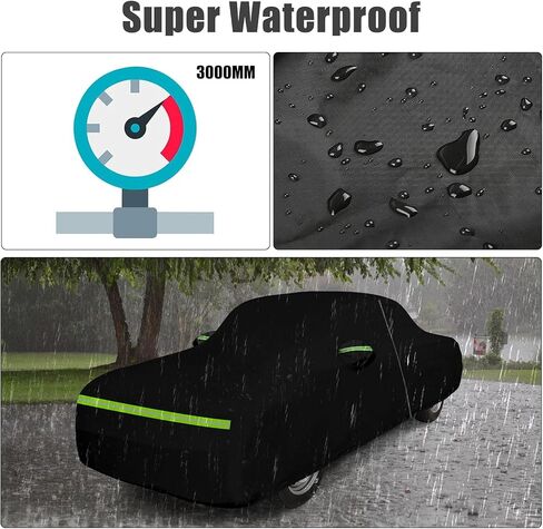 SAPUBK Waterproof Car Cover Compatible with 1960-1974 Ford Galaxie 500/XL/Starliner/Fairlane Sedan/Coupe/Hardtop, All Weather Classic Car Covers with Inner Cotton&Zipper Door for Snow Rain Protection in Saudi Arabia