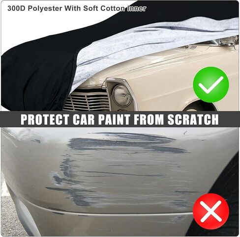 SAPUBK Waterproof Car Cover Compatible with 1960-1974 Ford Galaxie 500/XL/Starliner/Fairlane Sedan/Coupe/Hardtop, All Weather Classic Car Covers with Inner Cotton&Zipper Door for Snow Rain Protection in Saudi Arabia