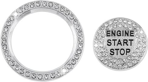 ملحقات سيارة UHONSN Bling لسيارة Toyota Crystal Engine Start Stop Button Cover ملصقات معدنية، ملصقات إشعال داخلية تلقائية، زخارف لامعة متوافقة مع Toyota RAV4 Camry Corolla Highlander 4Runner C-HR Avalon Land Cruiser in Kuwait