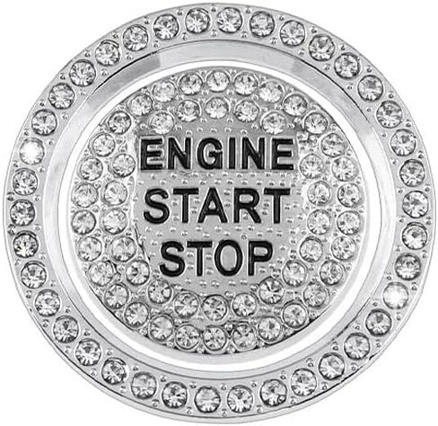 ملحقات سيارة UHONSN Bling لسيارة Toyota Crystal Engine Start Stop Button Cover ملصقات معدنية، ملصقات إشعال داخلية تلقائية، زخارف لامعة متوافقة مع Toyota RAV4 Camry Corolla Highlander 4Runner C-HR Avalon Land Cruiser in Kuwait
