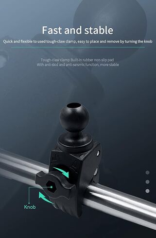 Tough-Claw Small Clamp Base with 1'' Ball for All Industry Standard 1 inch / 25mm / B Size Socket Arm, Compatible with RAM, Arkon, iBolt and More (1'' Ball Tough-Claw Clamp) in Kuwait