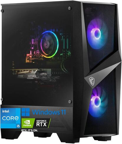 MSI COSEDX R Gaming Desktop Computer, Intel Core i5-12400 Processor, RTX 4060, RGB Fan Cooling, WiFi 6, DisplayPort, HDMI, Gaming Keyboard and Mouse, Windows 11 (32GB DDR5 RAM | 1TB PCIe SSD) in Saudi Arabia