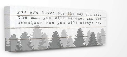 The Kids Room by Stupell You are Loved for The Precious Son You are Grey Forest Wall Plaque Art, 7x17, Multi-Color in Saudi Arabia