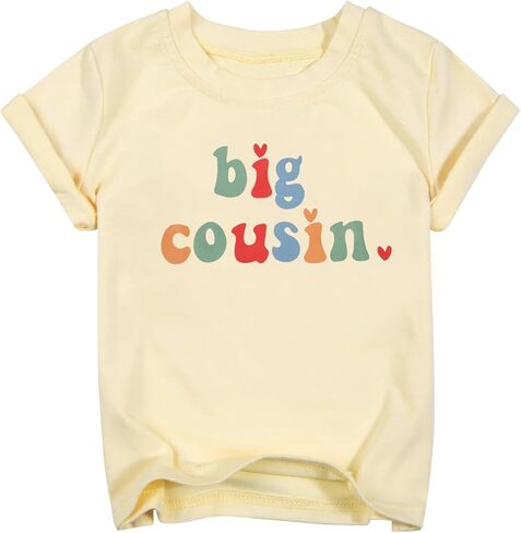 ابن عم قمصان للأطفال ابن عم كبير تي شيرت الفتيات طفل صغير ابن عم تي شيرت لطيف طفل رضيع الأسرة قمصان المشمش in Kuwait