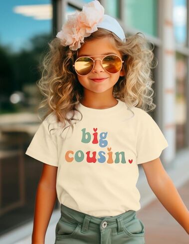 ابن عم قمصان للأطفال ابن عم كبير تي شيرت الفتيات طفل صغير ابن عم تي شيرت لطيف طفل رضيع الأسرة قمصان المشمش in Kuwait