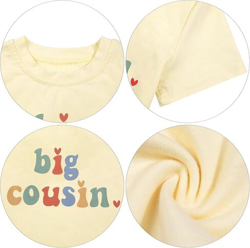 ابن عم قمصان للأطفال ابن عم كبير تي شيرت الفتيات طفل صغير ابن عم تي شيرت لطيف طفل رضيع الأسرة قمصان المشمش in Kuwait