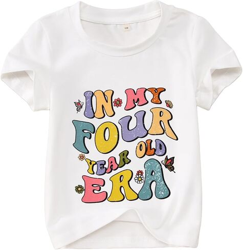 MODNTOGA Toddler Birthday Girl Shirt in My 1-7 Year Old Era Graphic T-Shirt Kid Girls B-Day Party Tee Short Sleeve Summer Top in Saudi Arabia